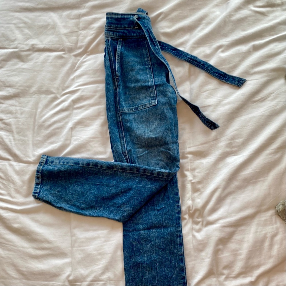 Abercrombie and Fitch High Waisted Jeans with Tie